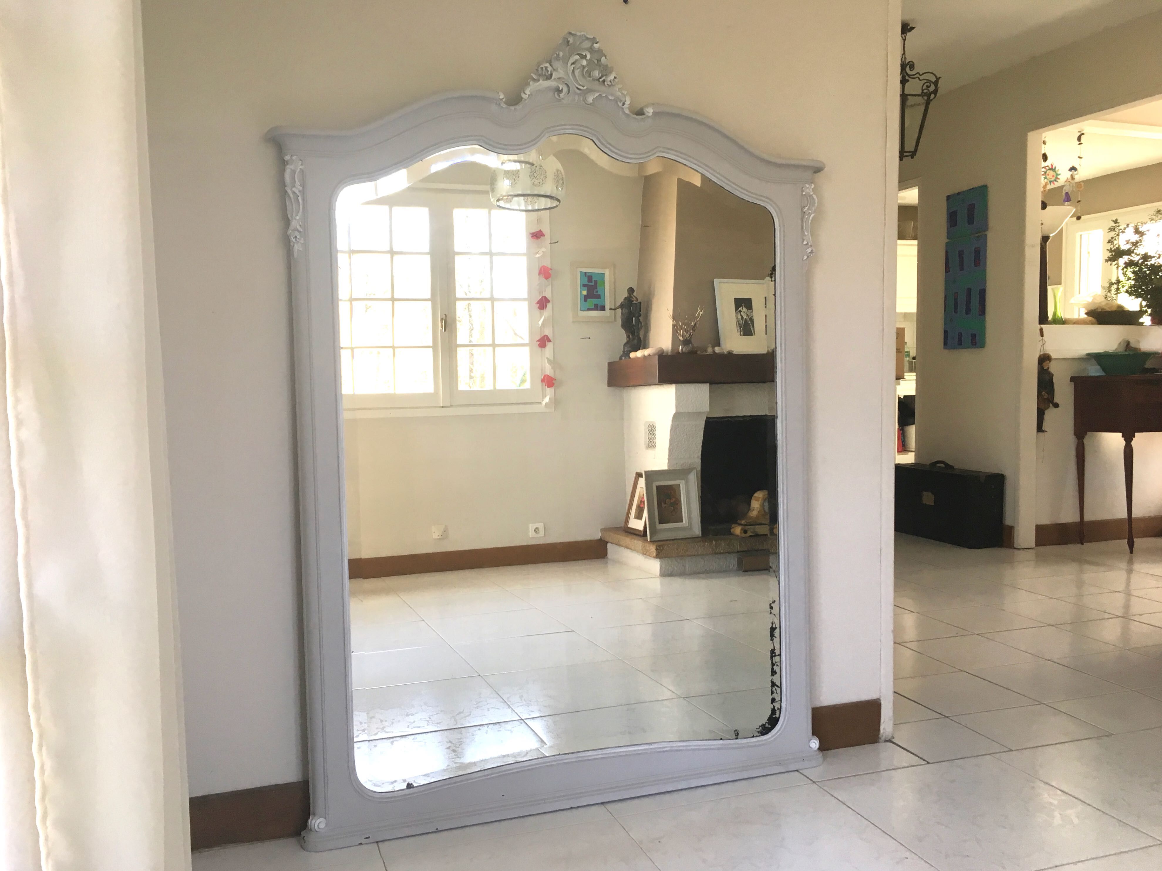 Miroir antique 128 x 170 bois sculpté