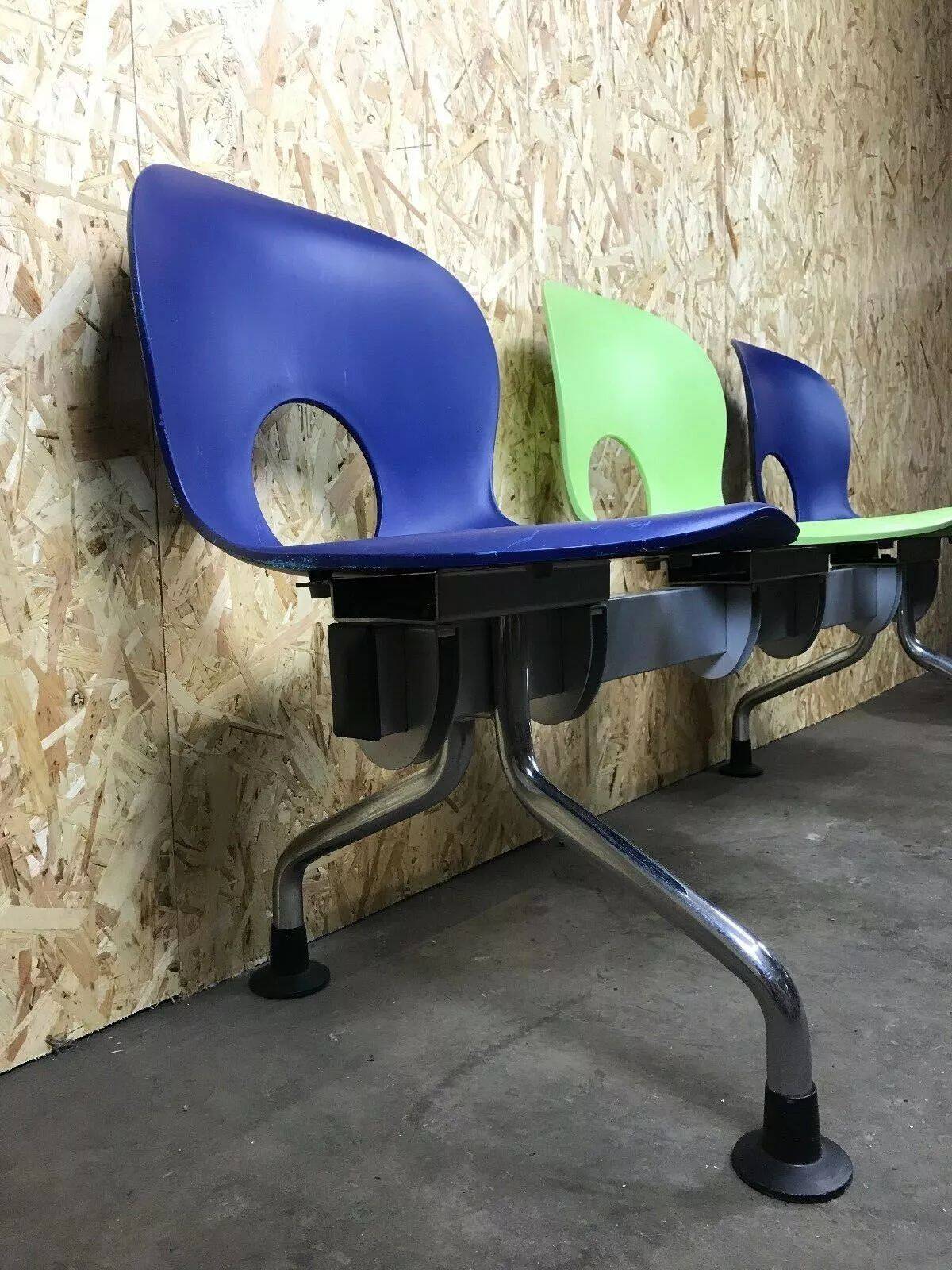 Paul Barbieri Oliva Rexite 3-Seater Bench, Chrome, Italy