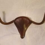 Brutalist bull head sculpture