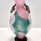 Postmodern Pink, Green and White Hand Blown Scavo Glass Vase, Murano, Italy
