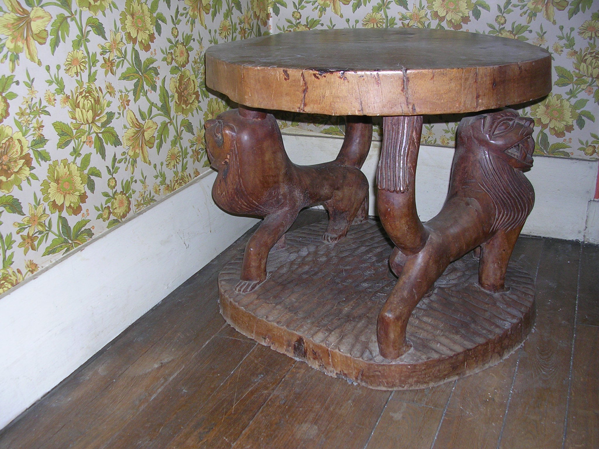 Carved table made of African ironwood.