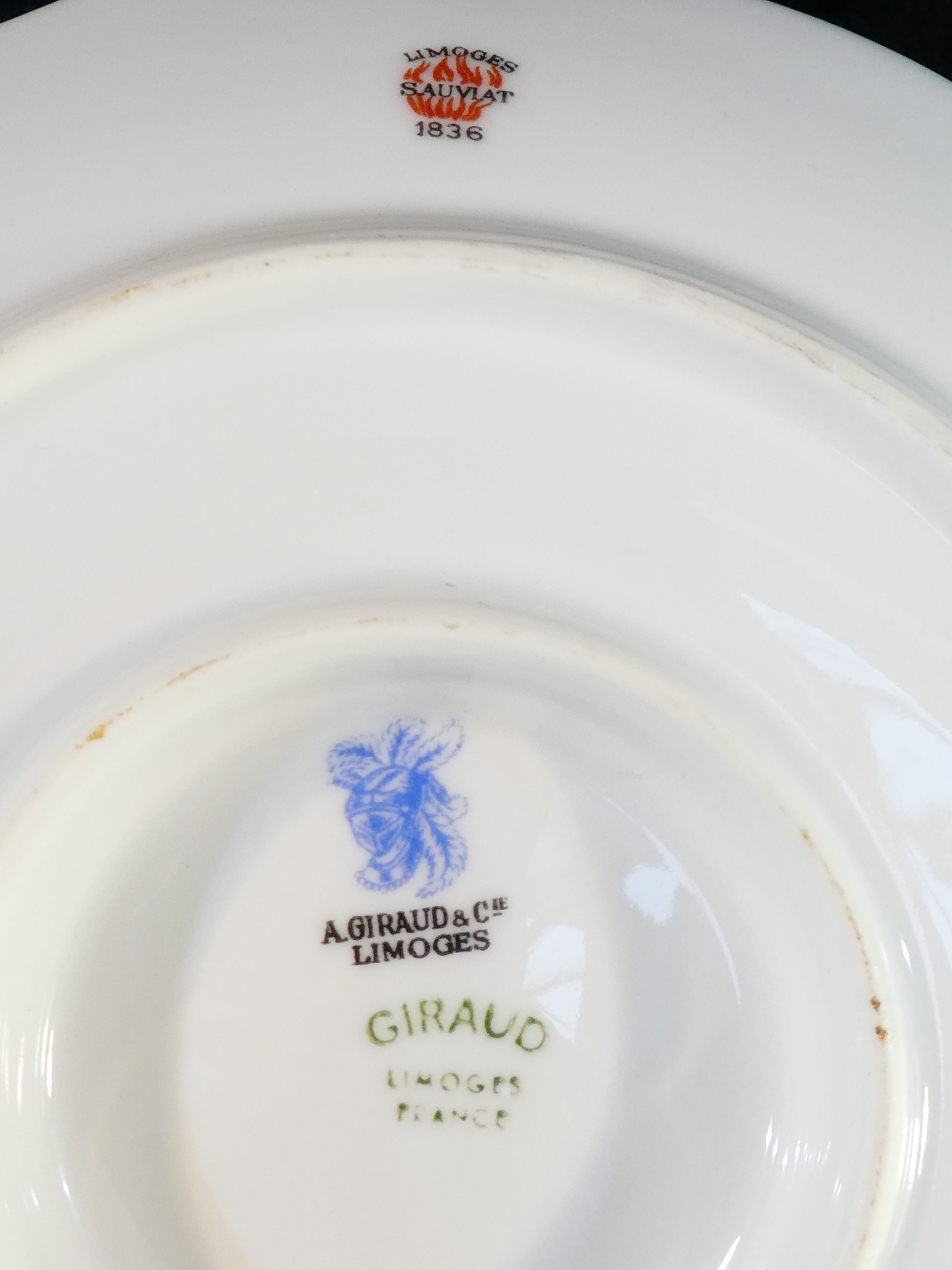 Porcelain sausage of Limoges giraud gilded hand painted