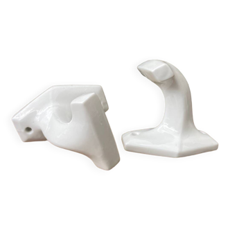 Duo de patères en porcelaine