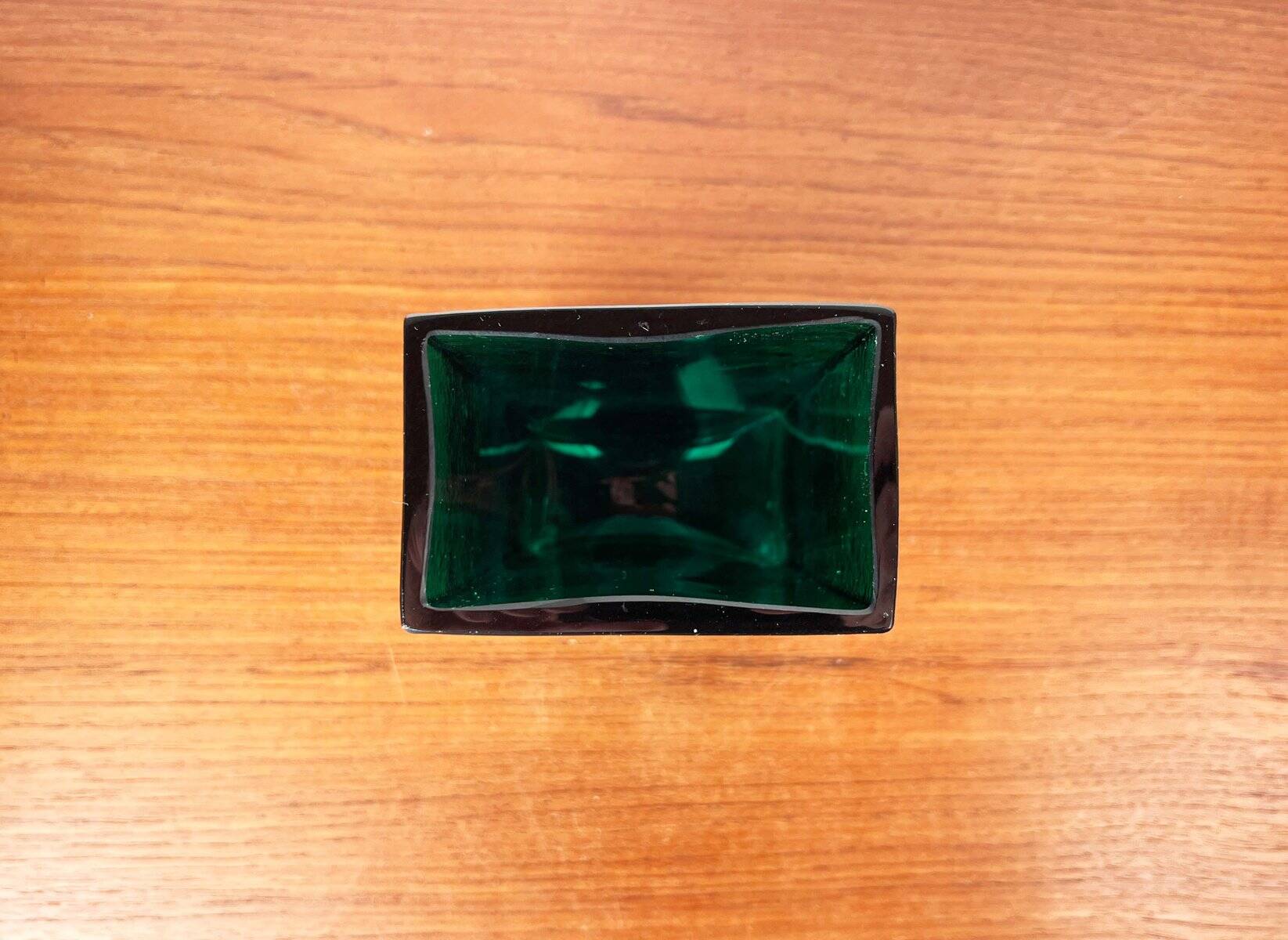 Minimalist mid-century glass block vase by Finncristall, Finland, 1960s.