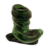 Blow glass crumple candle holder