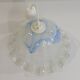 Vintage Murano blown glass suspension lamp with blue and white shell.