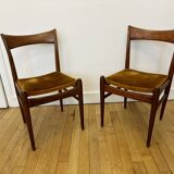 Set of 2 Danish chairs 1960 in teak and beech