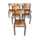 Set of 6 vintage industrial school chairs for communities mullca delagrave tube & wood