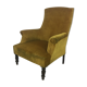 English armchair Napoleon III in mustard yellow velvet