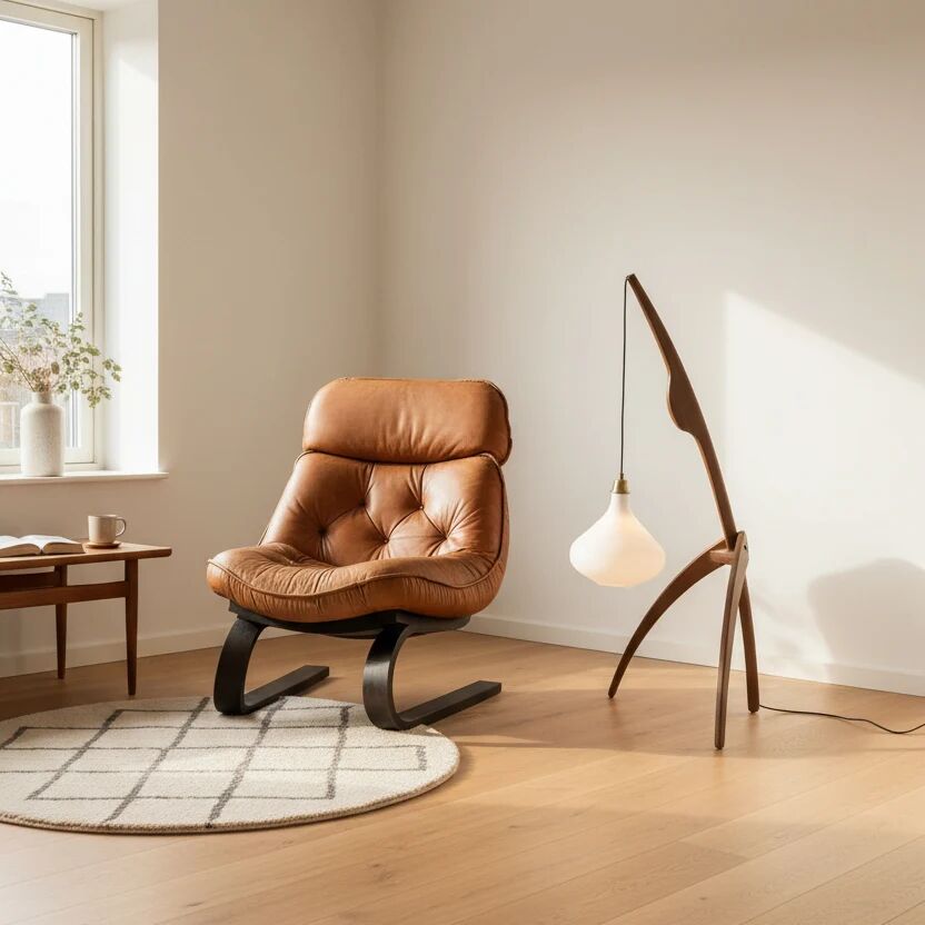 Danish mid-century praying mantis floor lamp – Rispal style