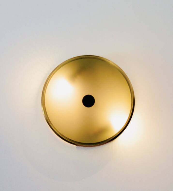 Lunel ceiling light / Porthole / Brass, perforated metal and glass