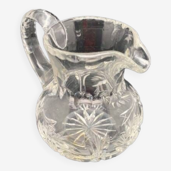 Small carafe/pot in worked transparent glass