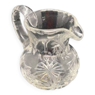 Small carafe/pot in worked transparent glass