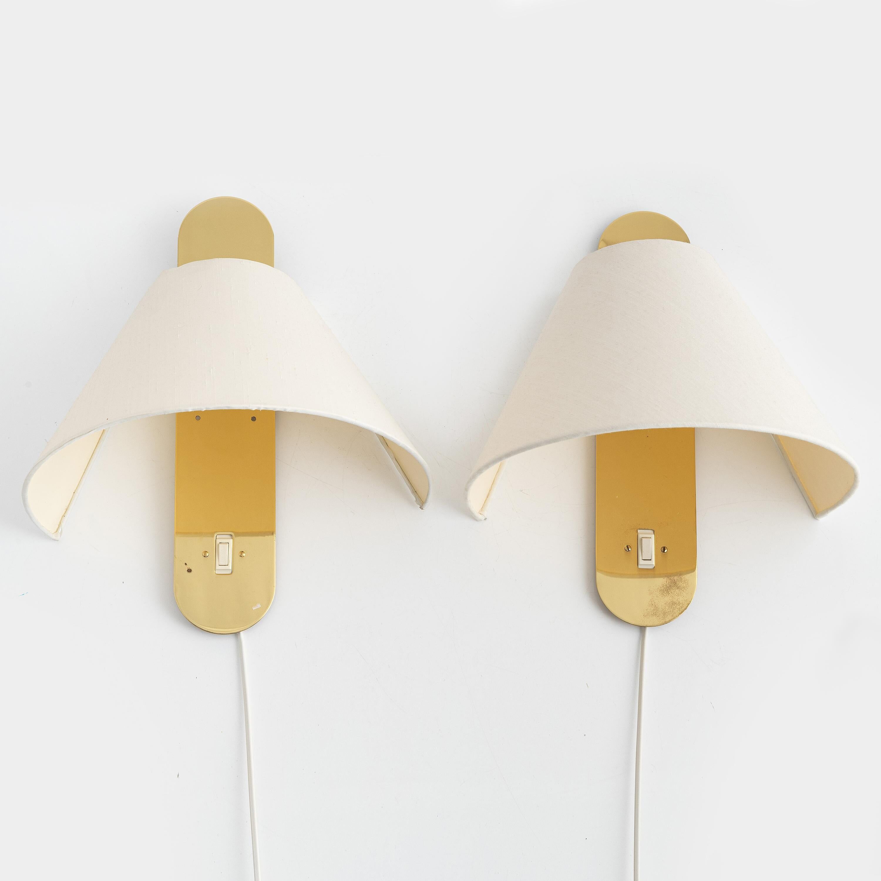 Unusual pair of wall sconces Bergboms, Sweden, 1960