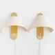 Unusual pair of wall sconces Bergboms, Sweden, 1960