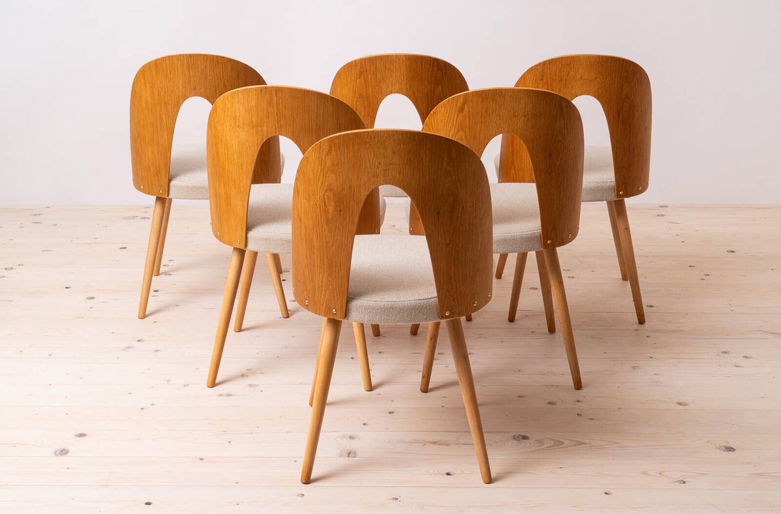 Set of 8 Mid Century Dining Chairs by A. Šuman, 1960s, Reupholstery Options