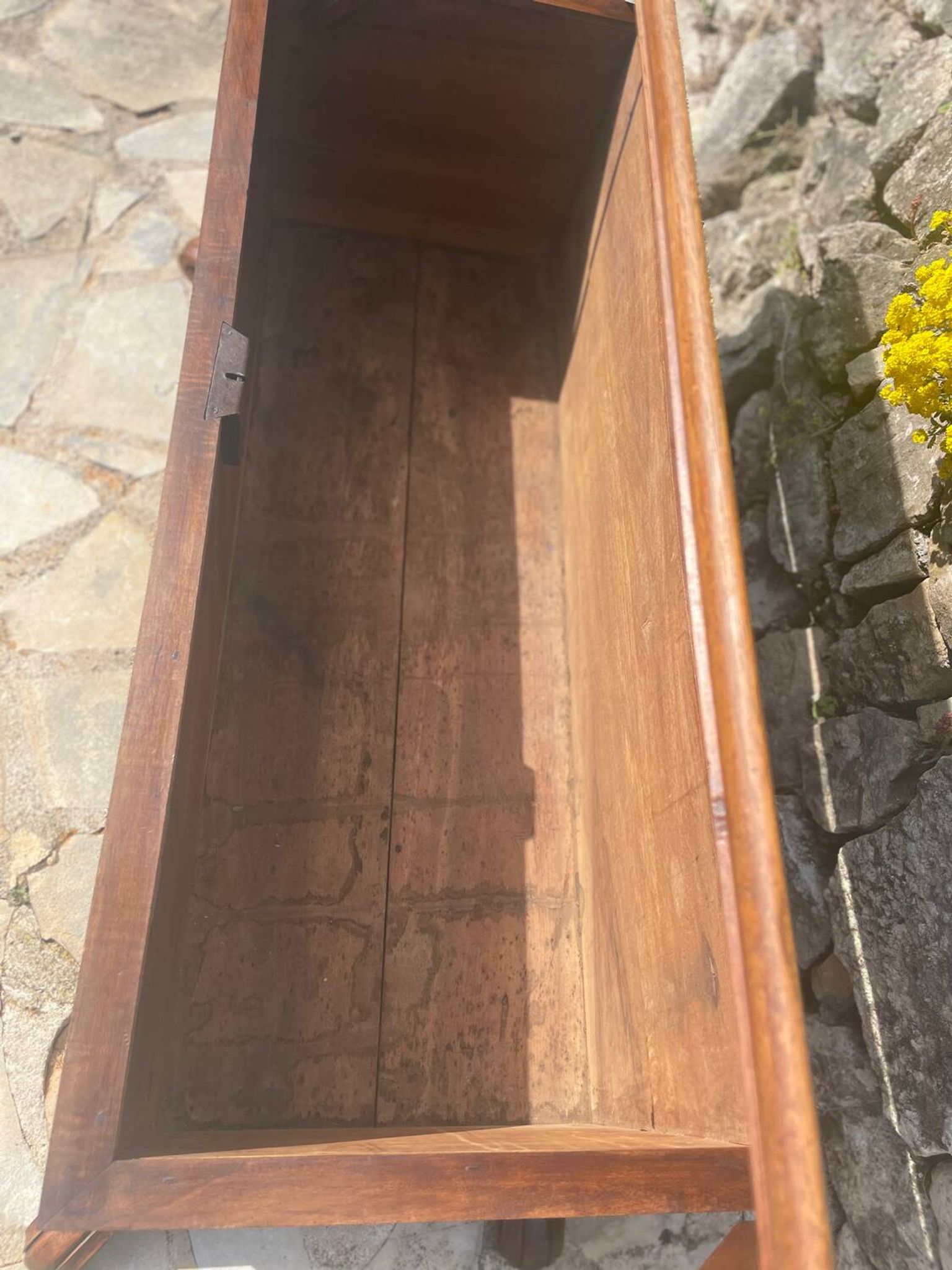 Magnificent walnut chest from the 17th century.