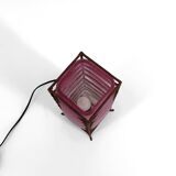 Lampe de Table Moderniste en Pâte de Verre et Fer Forgé, Circa 1950-1960