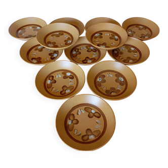 12 assiettes calottes Sarreguemines 'Chamonix'