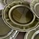 5 Lunéville Moss Green dessert plates.