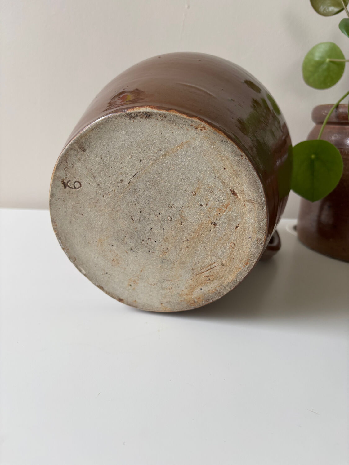 Old glazed stoneware pot