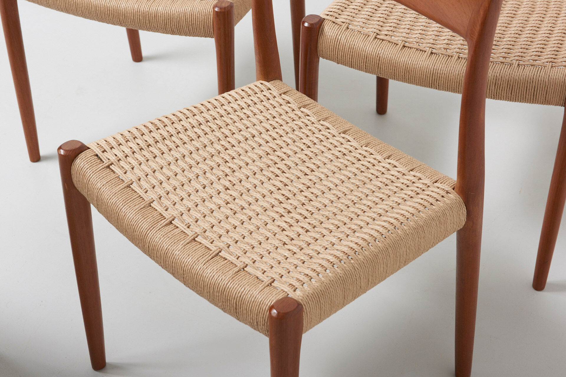 6 seagrass dining chairs by Niels Otto Møller