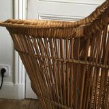 Rattan armchair with tablet