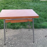 Table and its 2 chairs in brown formica Supermatic