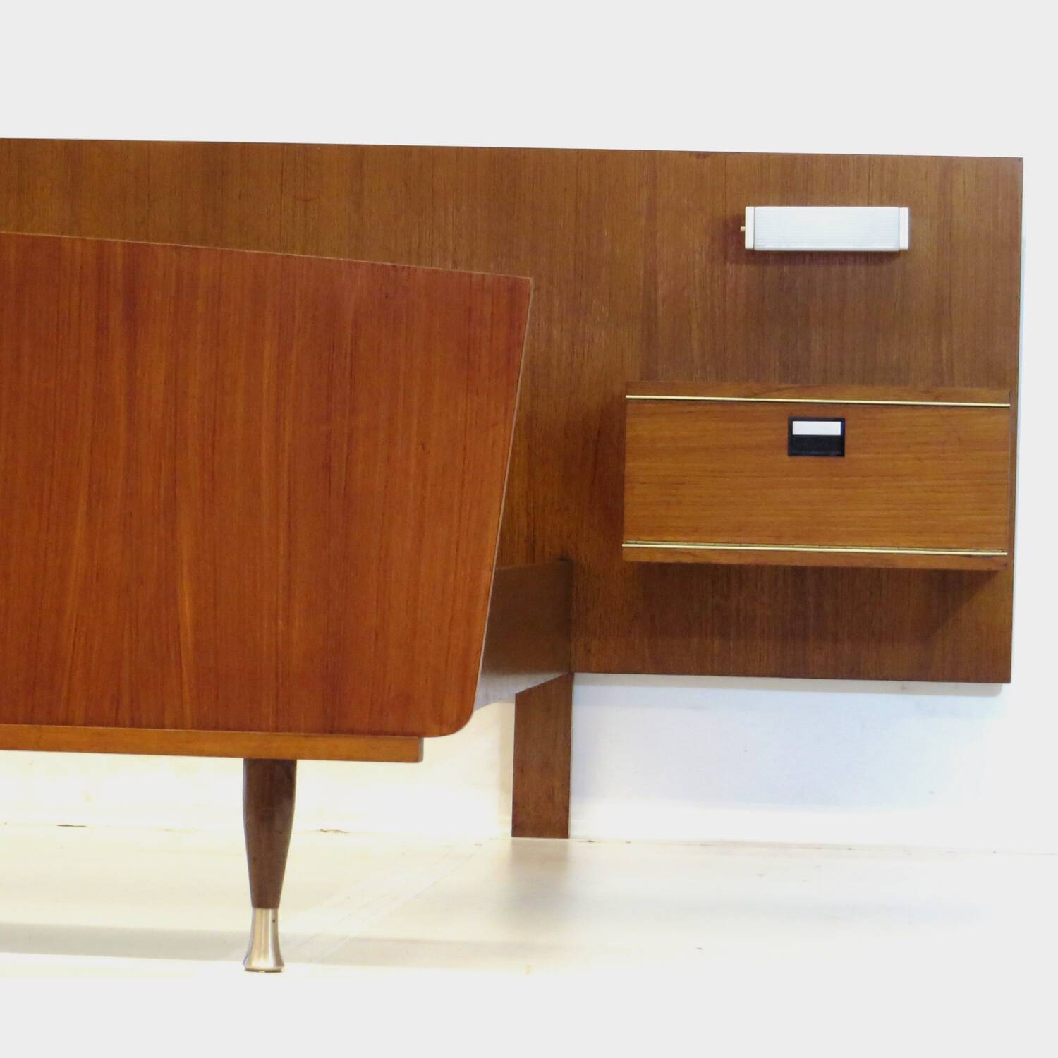 Vintage mid century double bed bedroom set in teak with nightstands