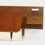 Vintage mid century double bed bedroom set in teak with nightstands