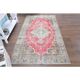 Vintage Turkish Oushak Handmade Wool Cotton Red Area Rug  111x199