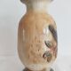 Vase vintage aux oiseaux en grès signé Biran
