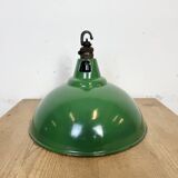 Industrial British Green Enamel Factory Pendant Lamp from Maxlume, 1960s