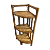 Vintage rattan corner shelf