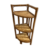 Vintage rattan corner shelf