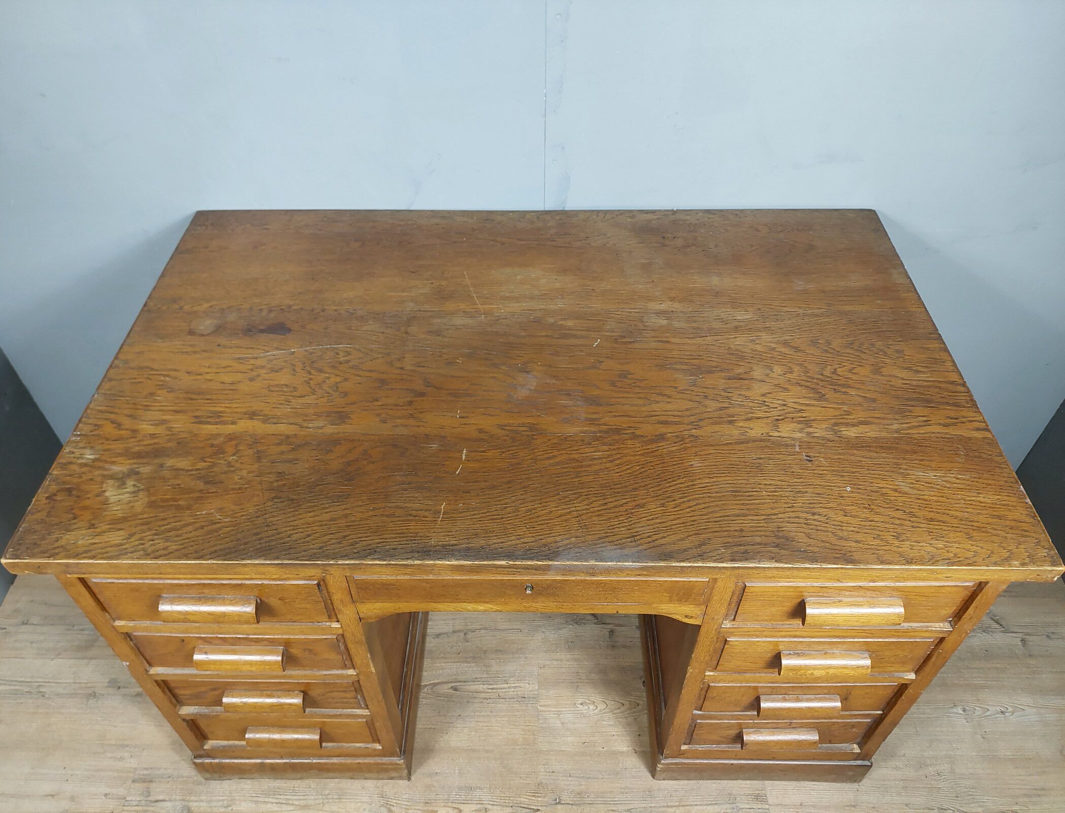 Flat desk in vintage boxes