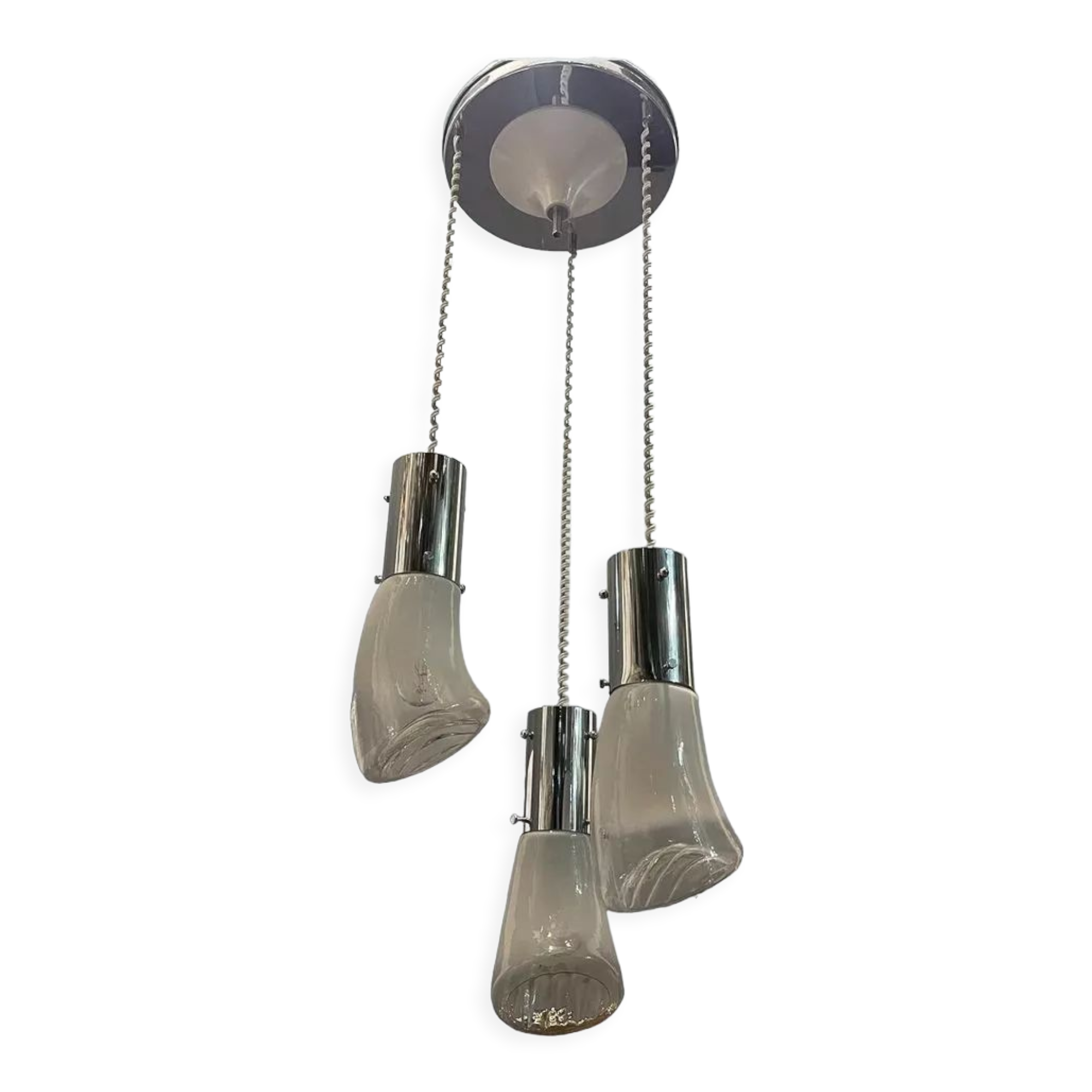 Mid-century murano glass pendant lights, 1970s, set of 2