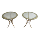 Pair of round gold side tables
