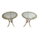 Pair of round gold side tables