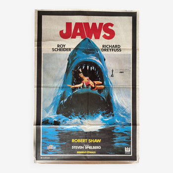 Affiche cinéma originale "Les Dents de la mer Jaws" Steven Spielberg 68x100cm 1975