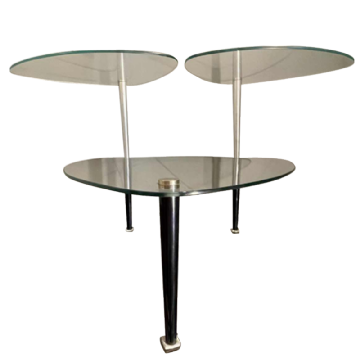3-shelf store display coffee table, by Edoardo Paoli, ca 1950s