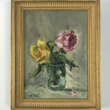 Table oil on canvas "The Roses" by Laurent