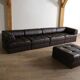 De Sede DS-88 modular sofa in dark brown patchwork leather, Switzerland 1970s