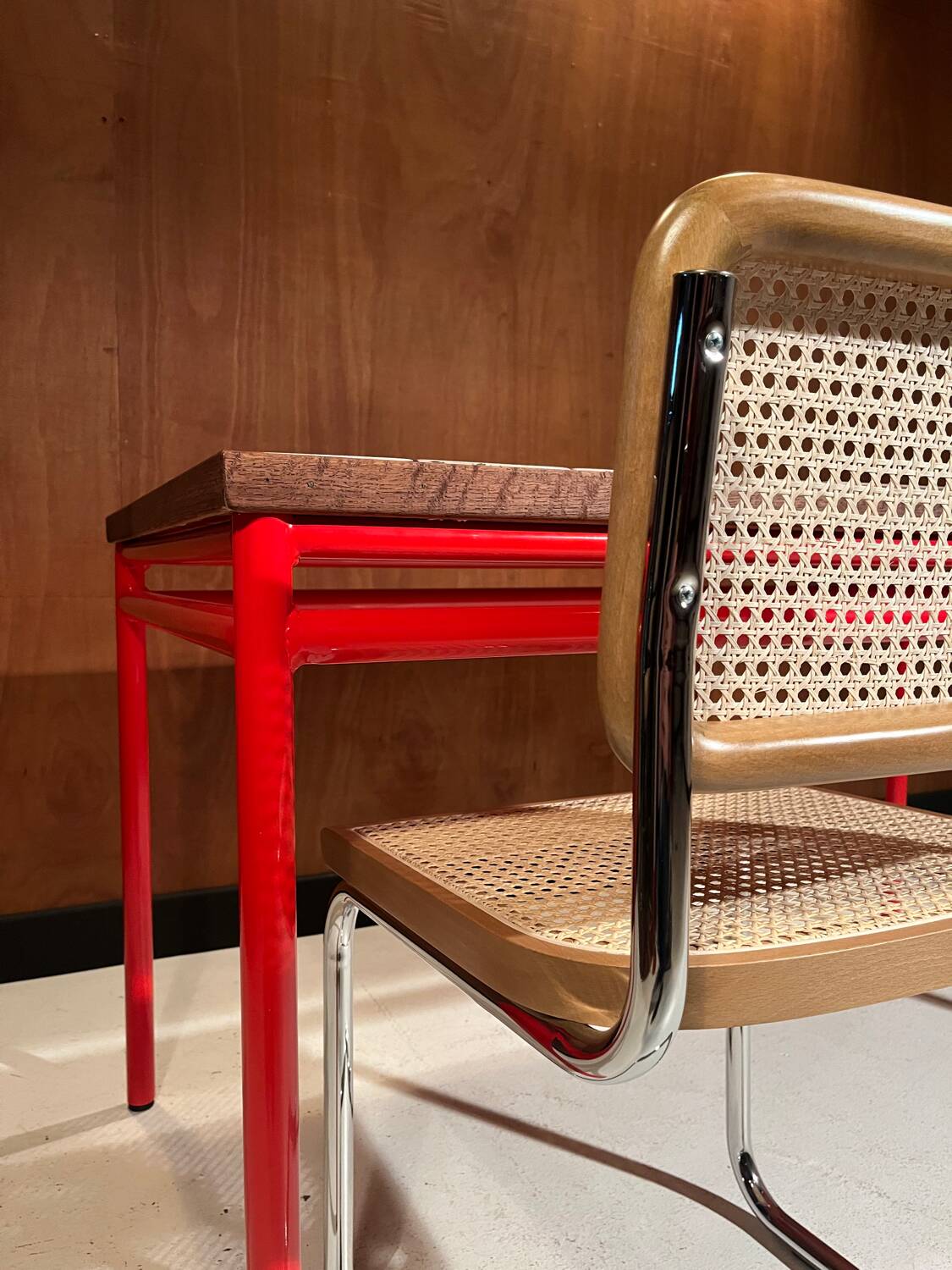 Custom dining table "steel and earthenware"