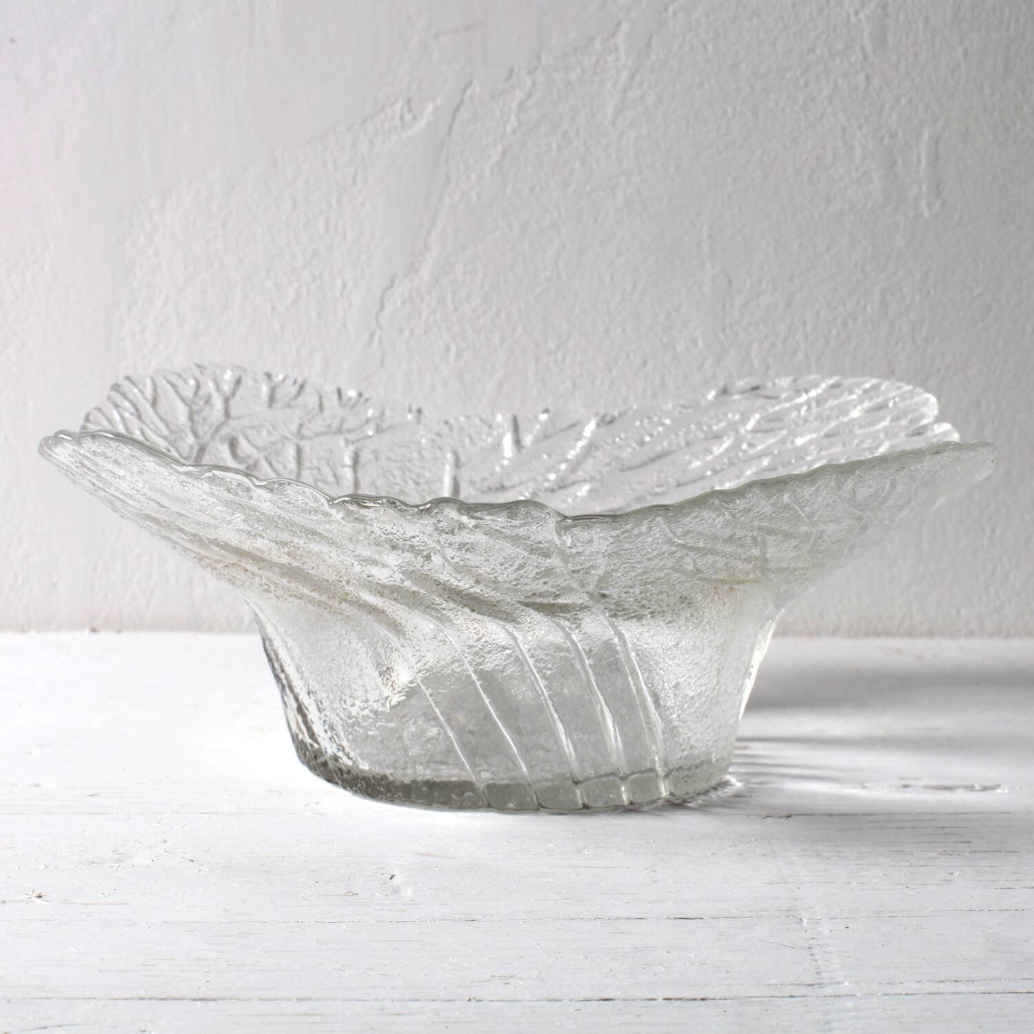 Mid-Century Finnish Glass Bowl: Lasisepät Mäntsälä 'Forest' Design / 1970s