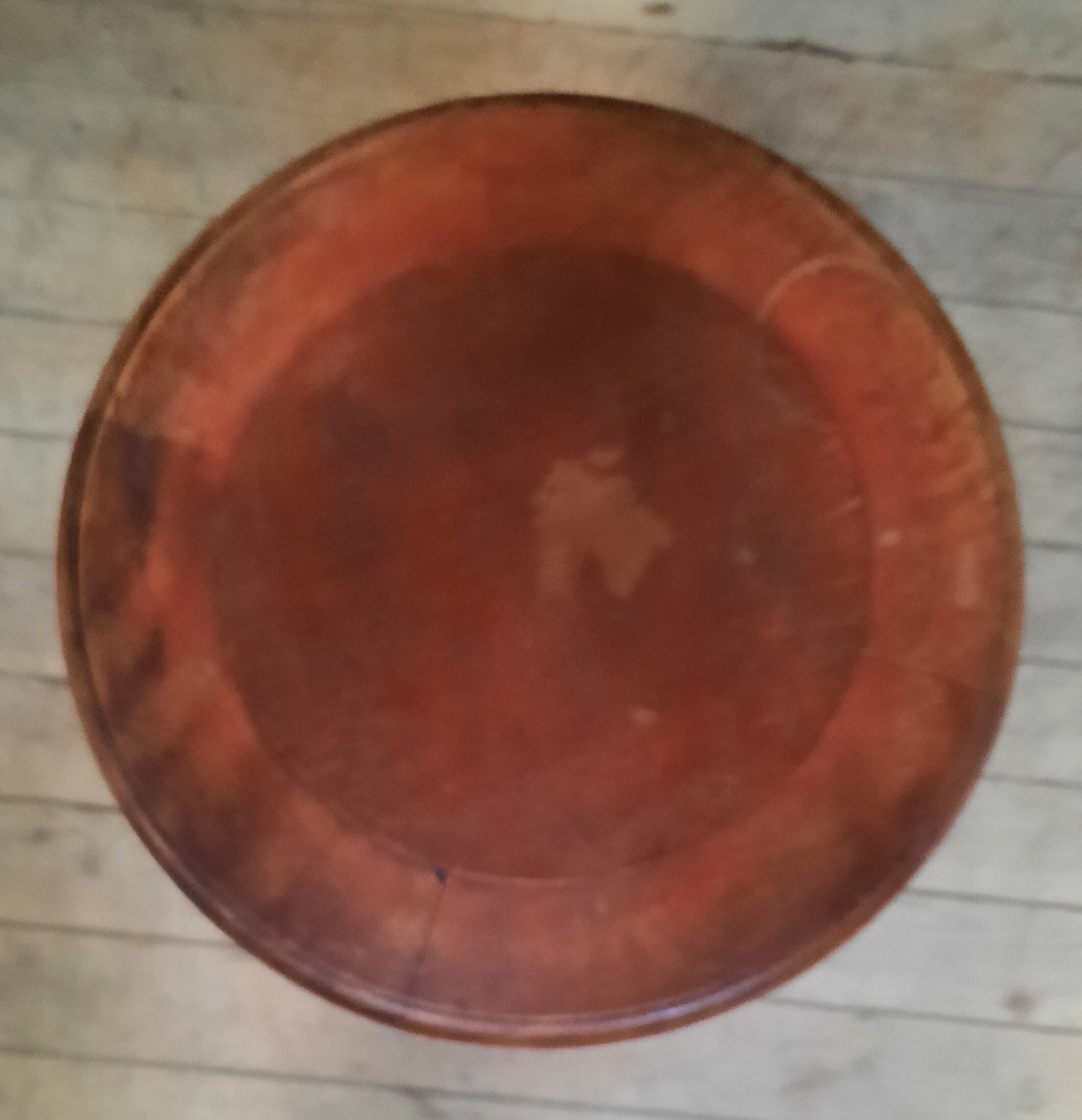Varnished wood side table