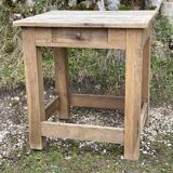 Brutalist table with 1 drawer, stripped oak.