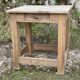 Brutalist table with 1 drawer, stripped oak.