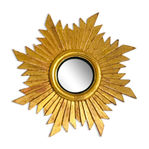 Miroir soleil en bois