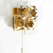 1960s Kinkeldey crystal glass and brass wall lamp in mint condition